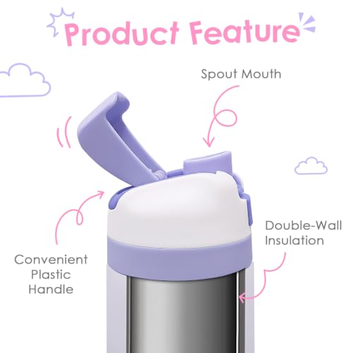 Mermaid Kids Insulated Stainless Steel Water Bottle 16 Oz, Travel Tumbler for School, Sports for Girls, Birthday, Back To School - color: Mermaid