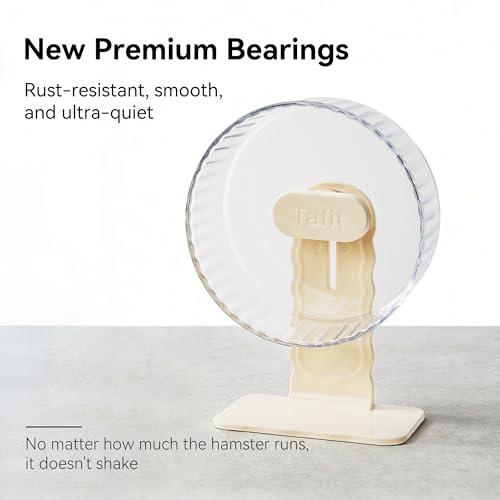 Quiet Hamster Wheel 10.2 Inch Dual-Bearings Silent Small Animals Running Exercise Wheel Height Adjustable for Syrian Hamsters, Gerbils, Rats, or Other Small Pets, Transparent - color: Transparent, size: 10.2inch