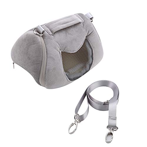 Breathable Small Pet Carrier Bag, Pet Carrying Bag for Hamster Gerbil Rat Ferret, Mesh Ventilated Travel Outdoor Bag with Shoulder Strap for Small Animals (Grey) - color: Grey
