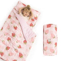 david's kids Minky Toddler Nap Mat with Pillow and Minky Fleece Blanket, 55"x23",Ultra Soft Slumber Bags for Kids, Perfect for Preschool, Daycare, Kids Sleeping Bags with Rollup Design, Strawberry - color: Strawberry