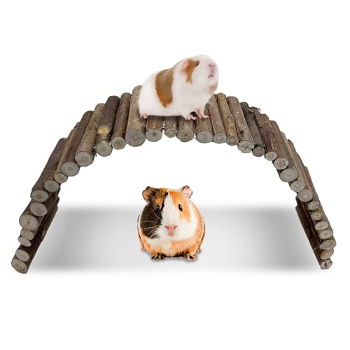 Hamiledyi Hamster Bridge Wood Hamster Climbing Ladder Rat Ladder Bridge Small Animals Cage Accessories for Dwarf Syrian Hamster Mice Gerbils Sugar Glider Wooden Hideout Toy (25.6×3.5IN) - size: 25.6" × 3.5" (1 pcs)