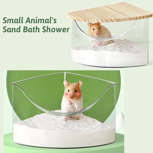Hamiledyi Hamster Bathing Sand 4 LB Gerbil Powder Grooming Sand for Tiny Friends Farm Chinchilla Dust Bath Potty Litter Sand