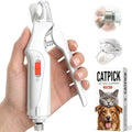 CATPICK 2-in-1 Cat Nail Clippers & Dog Nail Clippers Trimmers for Large Medium Small Dogs Cats Claw Trimmer Quick Sensor and Safety Guard USB Rechargeable with 2 LED Lights Dogs Nail Trimmer - color: White