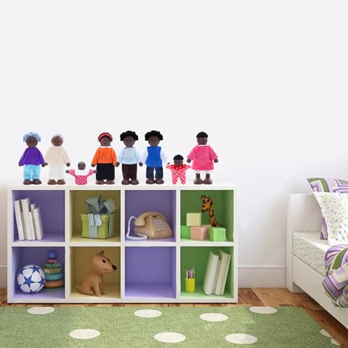 ONEST 10 Pieces Wooden Dollhouse Family Set Mini People Figures Sets Dollhouse Dolls Wooden Doll Family Pretend Play Figures Accessories for Pretend Doll House - style: Harmony Style