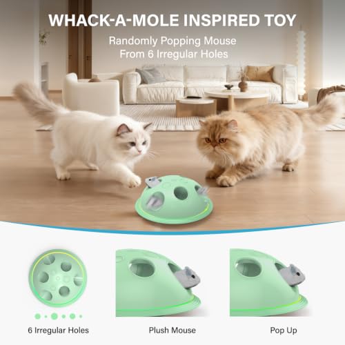 Pawingcat Cat Toys for Bored Indoor Cats Interactive String and Mouse | Hide and Seek,Cat Puzzle Toy,Automatic String,Running Plush Mouse,Cat Gifts
