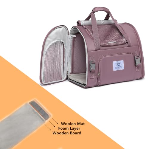 Pet Backpack Carrier for Small Dogs Medium Cats, Puppies,Breathable and Collapsible Design, Portable Travel Bag for Bearded Dragon,Rabbit Cage (Purple, Large) - color: purple, size: Large