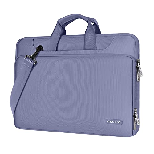 MOSISO 360 Protective Laptop Bag 13.3 inch, 13-14 inch Computer Bag | Compatible with MacBook Air 13 inch/Pro 13 /Pro 14, HP,Dell,Notebook, Laptop Carrying Case with Strap&Handle, Lavender Gray - color: Lavender Gray, size: 13.3 inch