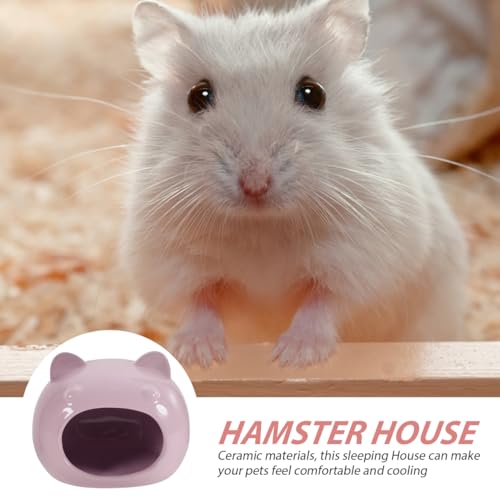 Milisten Ceramic Hamster Hideout for Small Pets Cute Hamster House Cooling Features Guinea Pigs and Hedgehogs Cozy Bed