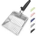 Metal Cat Litter Scoop, Large Cat Scooper with Deep Shovel & Dual Sifting Holes for Fast & Precise Sifting, Space Aluminum Kitty Litter Scooper with Long Handle & Easy-to-Hang Hook - Black - color: Black