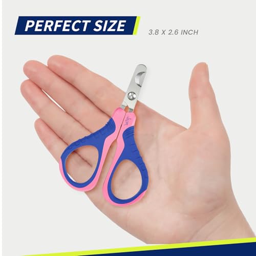 Pet Nail Clippers U07.1, Professional Claw Trimmer, Bended Scissor Special for Cats, Kittens, Dogs, Puppies, Small Animals, Pink/Navy Blue - color: #15 Pink/Navy Blue
