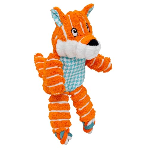 KONG Floppy Knots - Durable No‑Stuffing Squeaky Rope & Plush Dog Toy - for Teething, Playing (Fox, X-Small) - color: Fox, size: X-Small