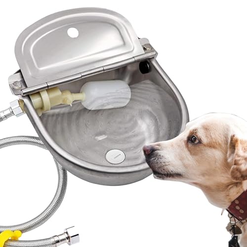 Automatic Dog Water Bowl Dispenser Large Size Pet Waterer Feeder Stainless-Steel Water Trough for Poultry and Small Livestock