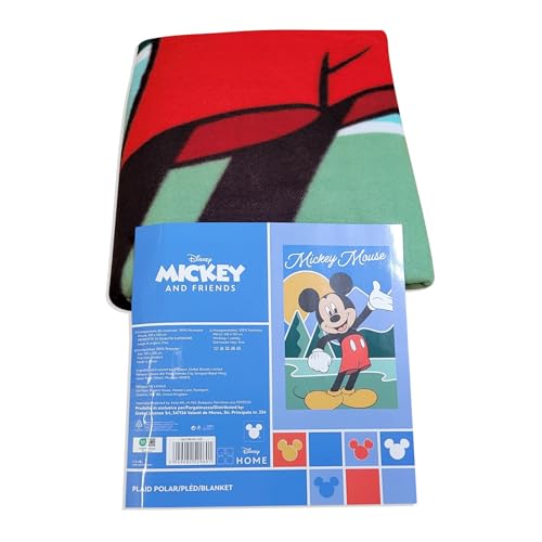 MickeyMouse Disney Mickey Mouse BAM with Pink and Blue Comic Figures Fleece Blanket (Light Blue)