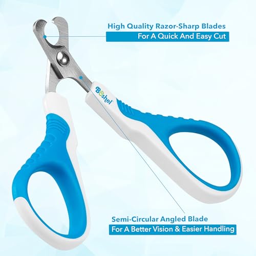 Cat Nail Clipper - Razor-Sharp & Angled Cat Clippers for Nails with Comfy Grip Handles. Lightweight & Safe Grooming Solution - Ideal for Smaller Pets - size: Small - Angled