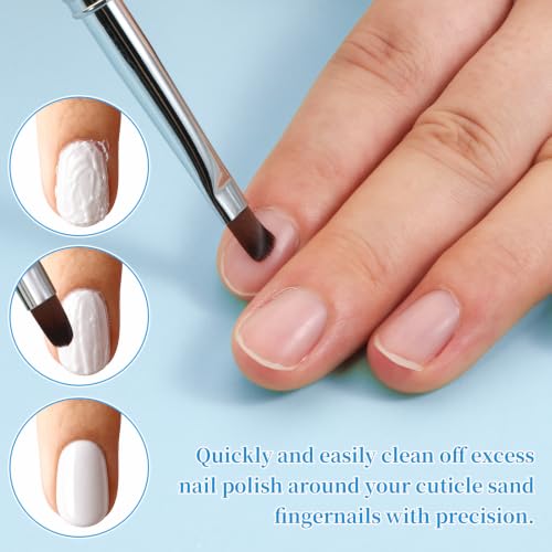 4Pcs Nail Art Clean Up Brushes Nail Brushes Cleaning Polish Mistakes | Cleaning Polish Mistakes on the Cuticles Acetone Resistant Nail Brush Fingernail Cleaning Brushes for Nail Art and Designs - color: A-Blue 4Pcs