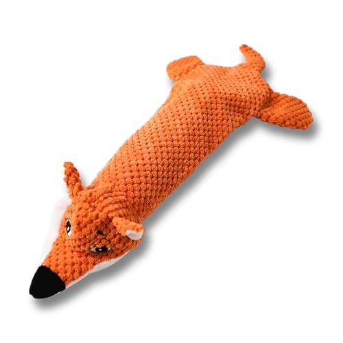 Dog Toys, Squeaky Plush No Stuffing Crinkle Dog Toy for Small Medium Large Dogs, Interactive Puppy Teething Water Bottle Dog Chew Toy (Fox) - style: Fox