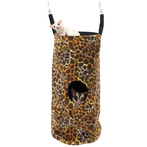 Exotic Nutrition Giraffe Pouch Set - Hammocks and Bedding for Sugar Gliders, Chinchillas, Rats, Ferrets, Rabbits, Hamsters, Squirrels, Parrots, Birds