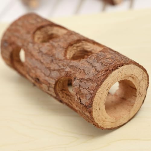 Cozy Cork Log Hideout & Tunnel for Hamsters, Gerbils & Small Pets – Natural Chew Toys, Cage Accessories & Hides,5.91 * 2.36''