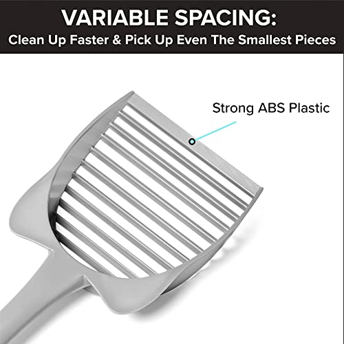 CatGuru Cat Litter Scoop, Jumbo Litter Scoop, Litter Scooper with Deep Shovel & Long Handle, Super Fast Sifter, Durable Kitty Litter Scoop, Cat Stuff, Kitten Supplies (Gray) - color: Gray