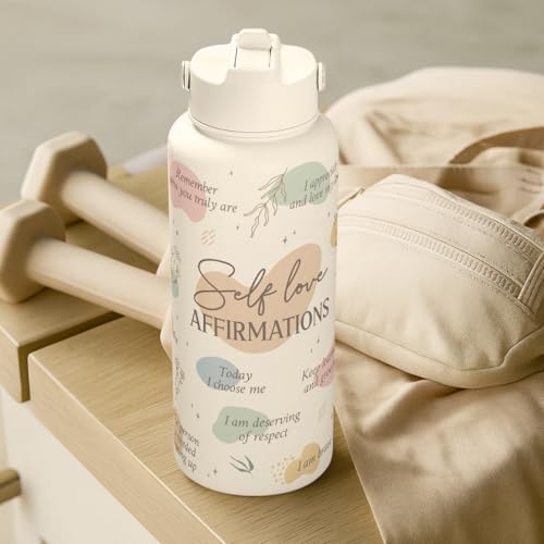 Inspiration Gifts for Women Girls, Inspiration Water Bottle 32oz Stainless Steel with Lid, Insulated Bottles Gift Idea for Birthday Christmas - color: Inspiration 1