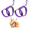 Rabbit Harness and Leash, Escape Proof Bunny Cat Leash Small Animal Harness Soft Adjustable Buckle(2Pcs, Purple) for Bunny Kitten Cats Puppies Walking Hiking Training - color: Purple