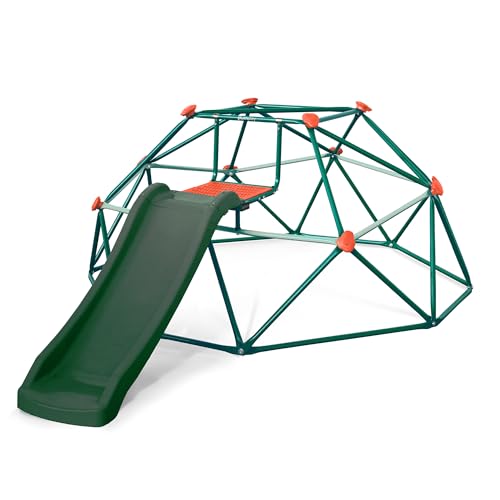 Plum Deimos Climbing Dome with 4FT Slide - Outdoor Toddler Jungle Gym, Monkey Bars, Playground Sets for Backyards, Play Equipment for Kids, Durable, Sturdy, Rust Resistant, Easy Assembly, Ages 3+ - size: 4ft Slide