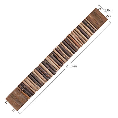Niteangel Hamster Suspension Bridge Toy: 21.8" x 2.8" Flexible & Bendable | Enhances Coordination & Balance Long Climbing Wooden Ladder for Hamsters Mice Gerbils Sugar Glider Rat and Other Small Animal - size: 21.8L x 2.8W