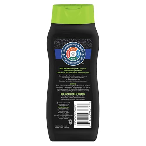 FURminator Ultra Premium deShedding Shampoo for Dogs Helps Reduce Excess Shedding, 16 oz - size: 16 oz, style: Shampoo