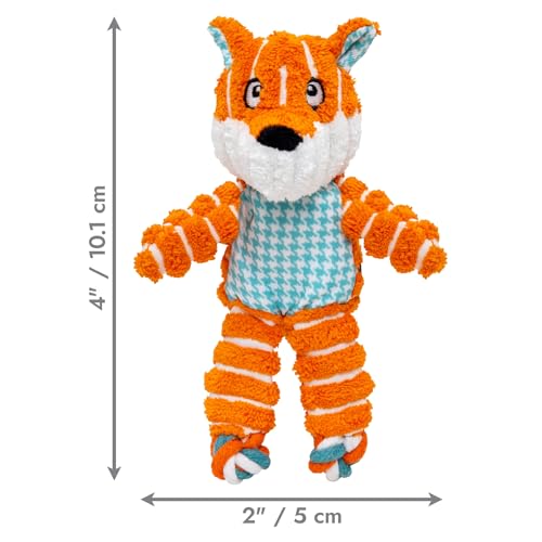 KONG Floppy Knots - Durable No‑Stuffing Squeaky Rope & Plush Dog Toy - for Teething, Playing (Fox, X-Small) - color: Fox, size: X-Small