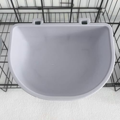 2 Pack Rabbit Food Bowl, Guinea Pig Food Dish Crate Bowls Bird Feeding Dish for Bunny Hutch Hamster Puppy Dog Crate Guinea Pig Ferret Chinchilla - color: Gray and Pink