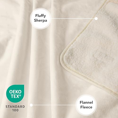 PetAmi Waterproof Dog Blanket Sherpa Fleece, Pet Medium Large Dogs, Reversible Cat Throw Bed Couch Sofa Furniture Protector, Soft Plush Polyester (X-Large 60x80, Beige), X-Large (60x80) - color: Beige, size: X-Large (60x80)