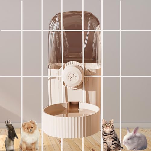 Hanging Cage Automatic Pet Food Water Dispenser 34oz, Large Capacity Feeder Gravity Refill Food and Siphon Suction Water Set for Dog Cat Rabbit Chinchilla and Ferret (Water Dispenser) - color: Water Dispenser
