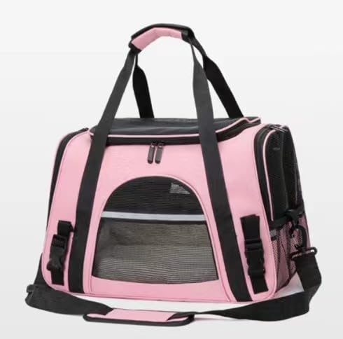 Pink Soft-Sided Cat Carrier, Airline Approved Pets Carrier for Big Cats & Small Dogs, Soft Kitten Travel Bag with Mesh Windows, Animal Carrier Up to 15 Lbs (Pink, Small) - color: Pink