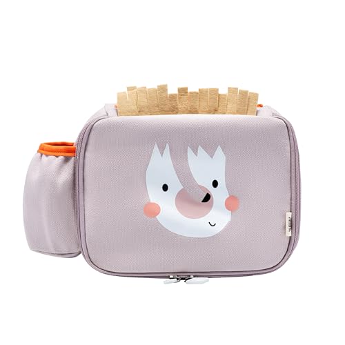 Toddler Lunch Bag for Girls and Boys, Lunch Box for Kids Ages 2–5, Fully Insulated with Padded Handle, Storage Pocket and Water Bottle Pocket, Lightweight, Easy to Clean, BPA-Free - Hedgehog