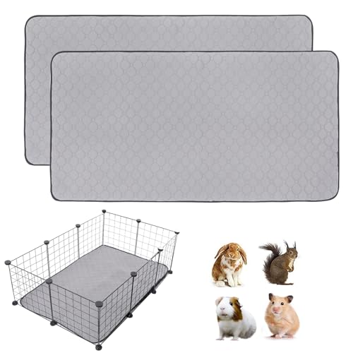 2Pack Guinea Pig Cage Liners, 24''X36'' Washable Guinea Pig Pee Pads, Non Slip Reusable Super Absorbent Guinea Pig Training Mat Bedding Fleece for Small Animals Hamster Rabbit Chinchilla Rat - size: C&C 2x3(24" x 36") 2Pack
