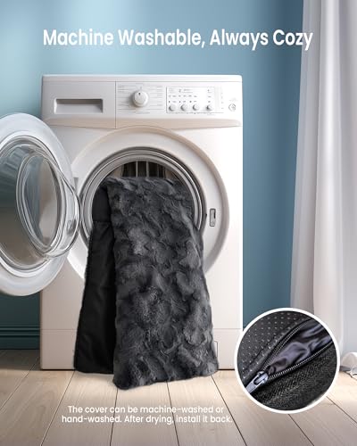Calming Extra Large Dog Bed for Couch, 45 x 37 inch Removable Couch Cover for Dogs Washable, Non-Slip Fluffy Plush Dog Sofa Mat for Furniture Protector - Dark Grey - color: Dark Grey, size: 45"L x 37"W x 5"Th