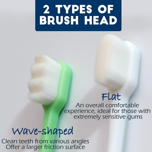 Dog Toothbrush Kit 4 Pack, Ultra Soft Pet Tooth Brush for Medium to Large Dogs & Cats, Easy Dental Cleaning - style: Medium to large dogs(4pcs,white-black)