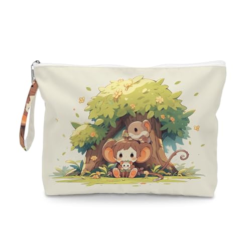 ENGVZ Wet Dry Bag, Waterproof Travel Pouch, Large Zipper Bag For Swimsuits, Diapers, Toiletries, Makeup, Women And Girls Cute Anime Mouse - color: Monkey