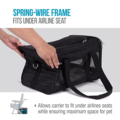 Sherpa Original Deluxe Travel Pet Carrier, Airline Approved & Guaranteed On Board - Black Lattice, Medium - color: Black Lattice, size: 17.0"L x 11.0"W x 10.5"H