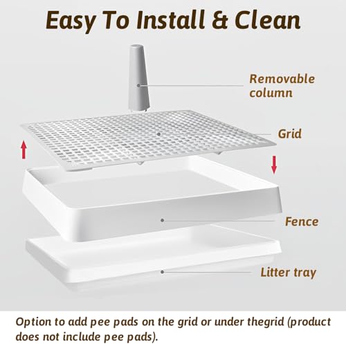 Fhiny Extra Large Rabbit Litter Box, Guinea Pig Litter Pan with Grate Plastic Small Animals Corner Tray Toilet Potty Trainer for Rabbit Bunny Chinchilla Guinea Pig Ferret Hedgehog