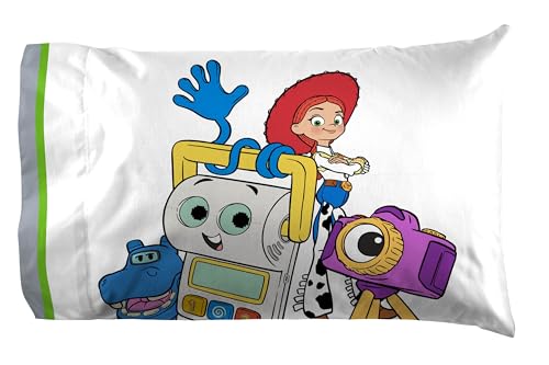 Jay Franco Kids Sheet Set with Fitted, Flat Sheets & Pillow Cover - Ultra-Soft Bedding with Pillowcase for Room Decor, Multi - Toy Story, 3 Piece Twin - color: Multi - Toy Story, size: 3 Piece Twin