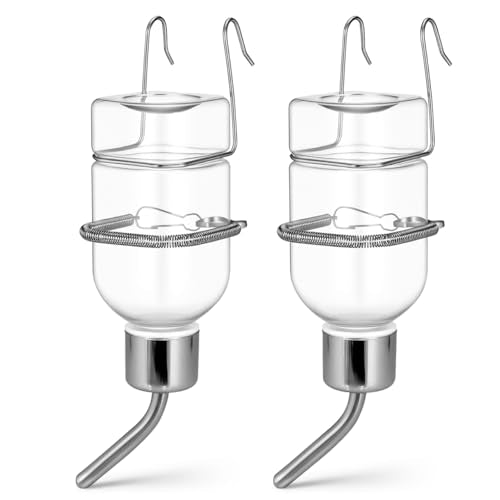 YARNOW Guinea Pig Water Bottle 2 Pcs, 6.35 oz Hanging Small Animal Water Bottle with Stainless Steel Tube for Rabbits, Hamsters and Chinchillas - size: 22.00X5.00X5.00CM