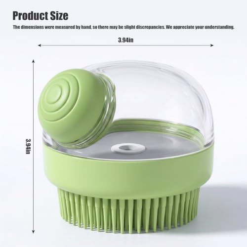5PC pet grooming bath brush set - silicone massage brush with shampoo dispenser - suitable for dogs and cats for bathing, removing loose hair, and oral cleaning (Verdant) - color: Verdant