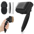 Self Cleaning Shedding Brush - 5-in-1 Professional Pet Grooming Kit Skin Friendly Grooming Tool for Dogs, Cats, and Puppies, Deshedding and Hair Removal for Long and Short Haired Pets, Black - color: Black