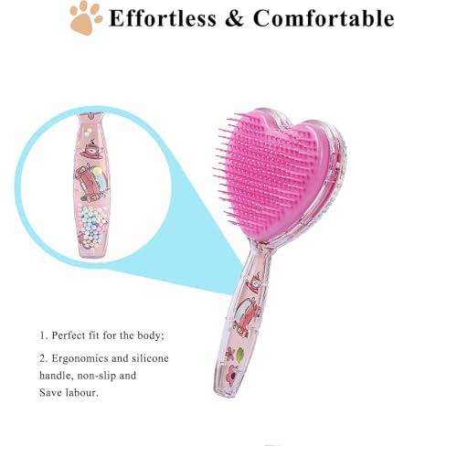 Small Dog Brush, Soft Dog Grooming Brush for Shih Tzus, Yorkies, Maltipoos, Maltese, Love Shape Puppy Massaging Pet Hair Brush, Cat Brush, for Small Dogs Cats of All Hair Types (Rose Pink) - color: Rose Pink