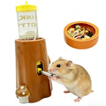 Hamster Water Bottle Adjustable Ceramic Hamster Water Dispenser No Drip Feeder with Food Bowl for Mice Rats Hedgehog Chinchilla Gerbil - color: orange