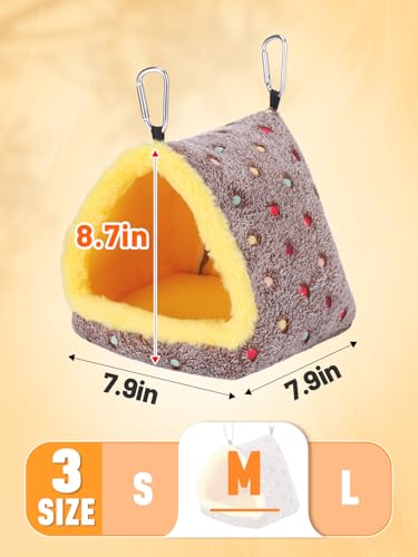 MEWTOGO Medium Winter Warm Bird Nest House with Support Board for Cage | Comfortable Bird Bed with Mat, Hanging Hammock Hut Gift, for Cockatiel Monk Parrots Sun Conure, 7.9"D x 7.9"W x 8.7"H - size: Medium