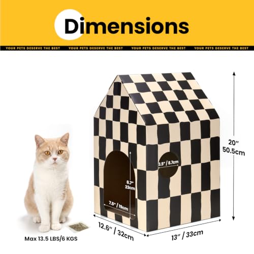 Conlun 2-Pack Cat Scratching Pad House Indoor Cave <13 lbs | 2-pack cozy caves, heavy-duty cardboard | traps messy crumbs, quick setup | ideal for multiple cats up to 13 lbs - size: Medium - 2 Pack
