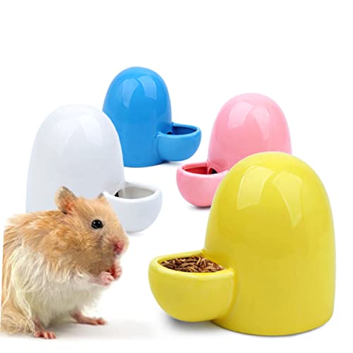 Milisten Ceramic Pet Bowls Self-Dispensing Pet Supplies Small Automatic Feeder for Hamsters Rabbits Drinking Bowl Water Dispenser 3.54X4.33X2.95 in - color: Pink
