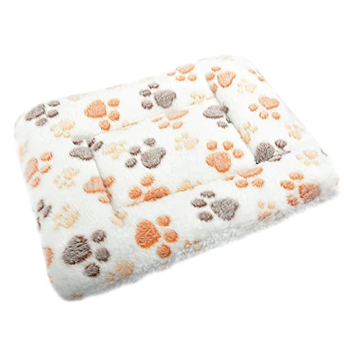Small Animal Bed Mat, Soft & Warm, Suitable for Guinea Pig, Hamster, Rabbit, Rat and Bearded Dragon (XX-Large(19.7''x15.7''), Footprint White) - color: Footprint White, size: XX-Large(19.7''x15.7'')